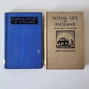 1923 Social Life In England Book Social History‎ Antique British Hard Back